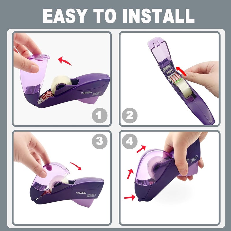 MFBJXC Automatic Tape Dispenser for Wrapping Gifts, Handheld Packaging Tape Dispenser Gun with Cutter, Dispensers for Adhesive Tapes-Grey - Image 5